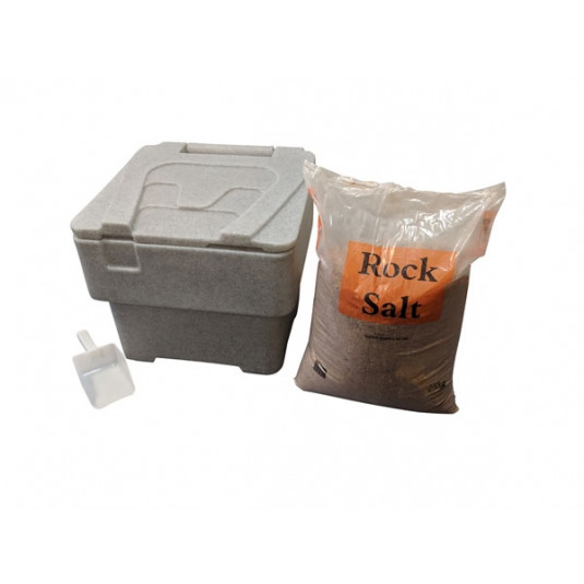 60 litre Household Bin 25kg Salt and Scoop - Stone