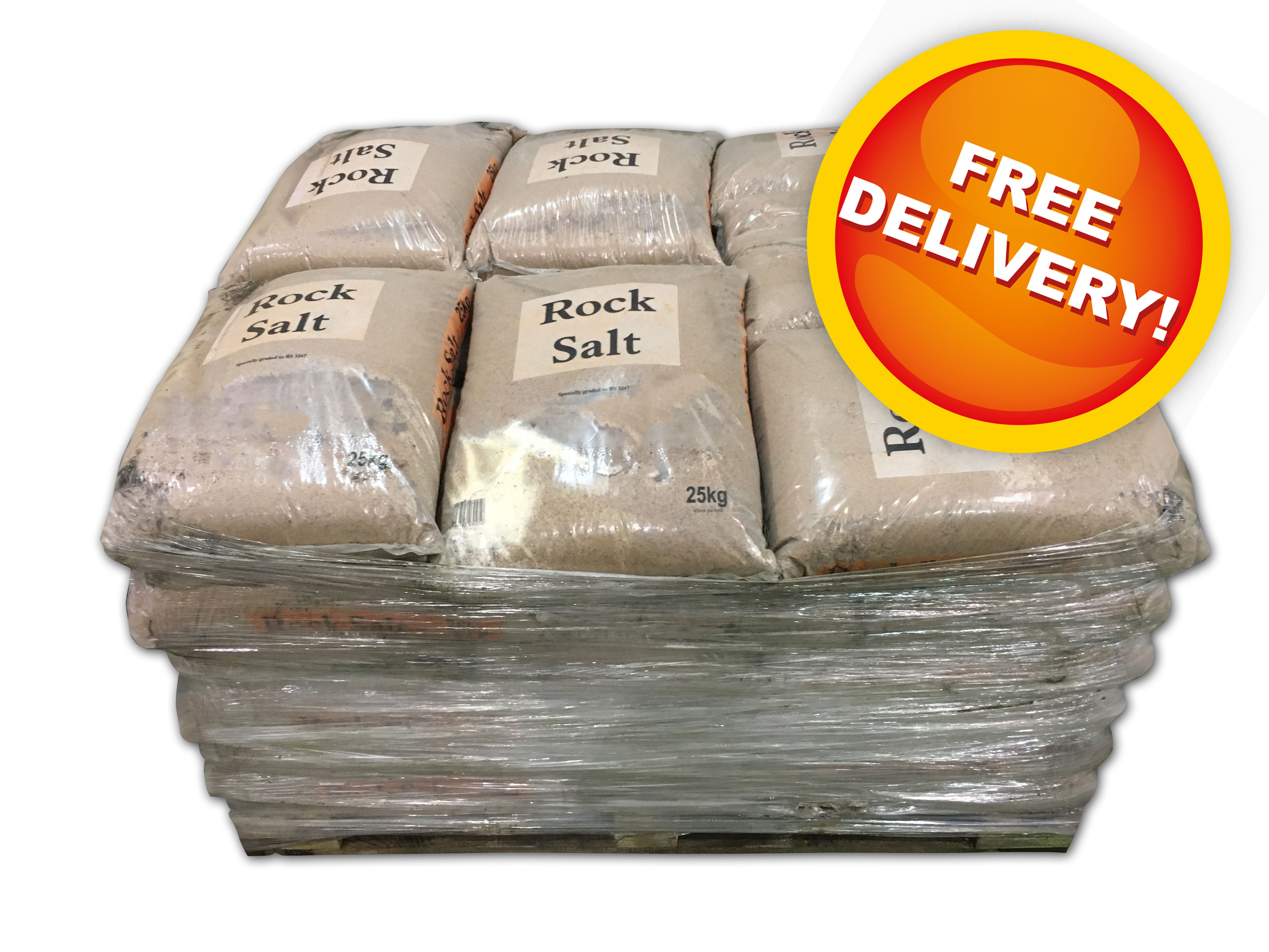 Brown Rock Salt Pallet of 40 x 25kg Bags